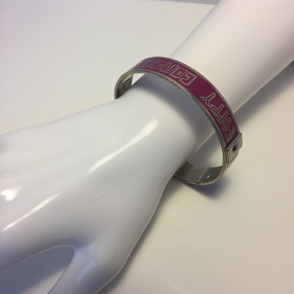 🐎🖤💗COACH Silver/Pink Poppy Bangle💗🖤🐎 - Picture 4 of 6
